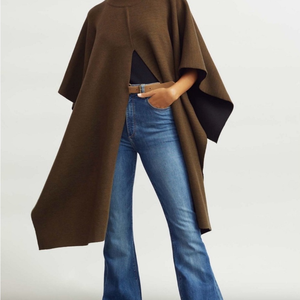 Anthropologie Brown Cape Jacket